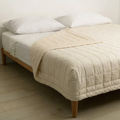 Coperta in Pile Antiacaro Acarbuster® - Tessuto avorio + Pile avorio