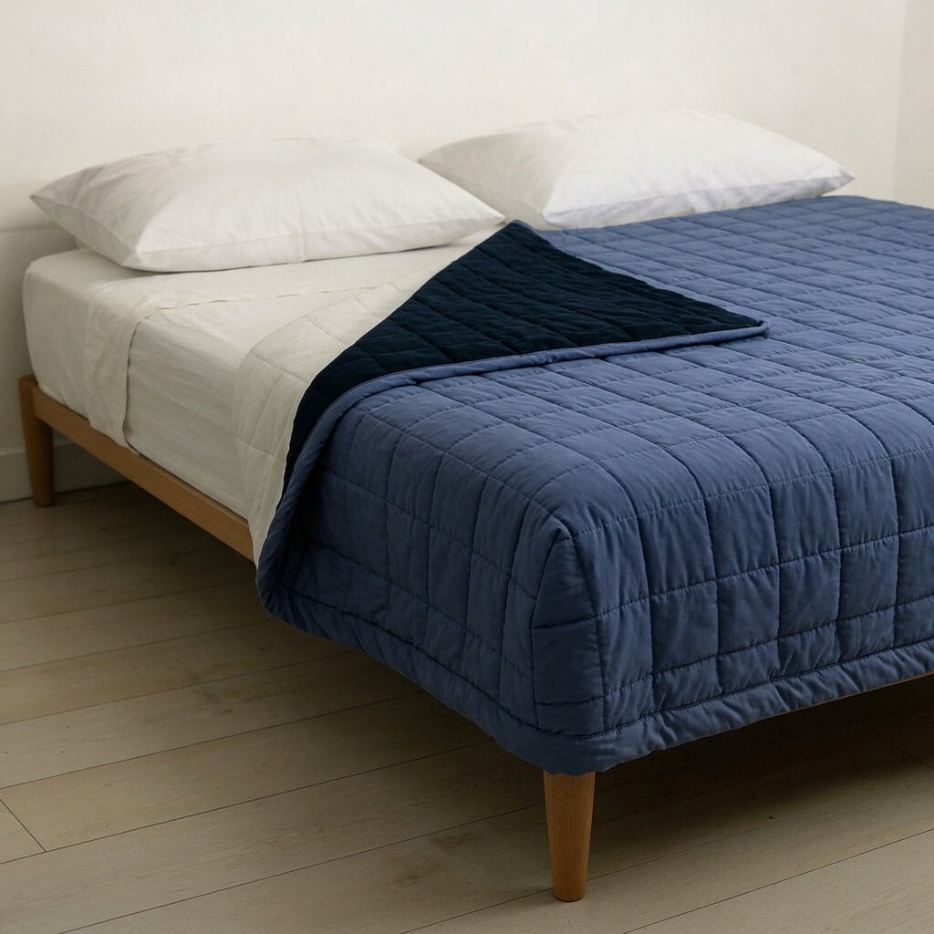 Coperta in Pile Antiacaro Acarbuster® - Tessuto azzurro + Pile blu