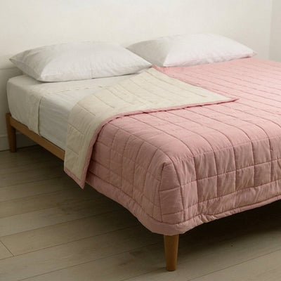 Coperta in Pile Antiacaro Acarbuster® - Tessuto rosa + Pile avorio