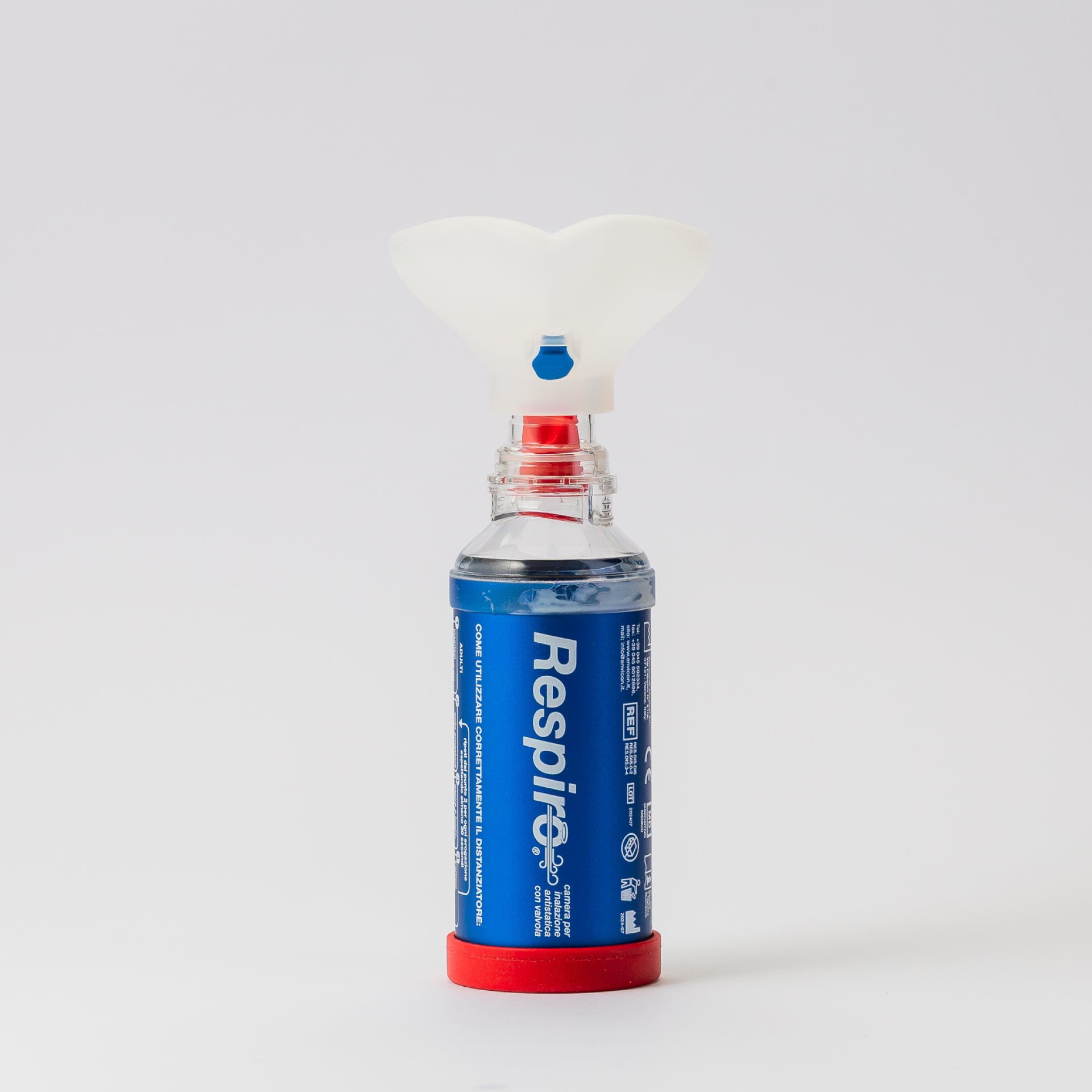 Distanziatore per Aerosol Respiro® con Mascherina per Bambini – 3-4 anni, dispositivo frontale