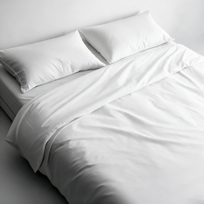Letto con copripiumino, coprimaterasso e copricuscini antiacaro Acarbasic® bianchi