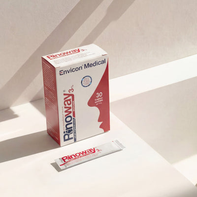 Sali Ipertonici 3% per Doccia Nasale Rinoway® – flacone in uso