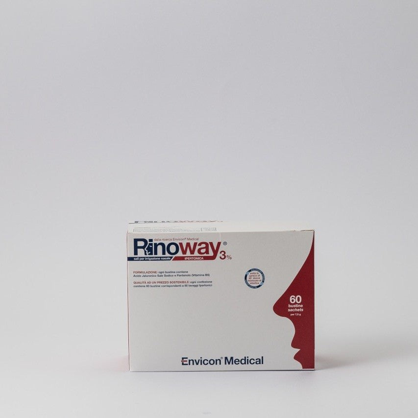 Confezione 60 bustine sali ipertonici 3% per lavaggio nasale Rinoway®
