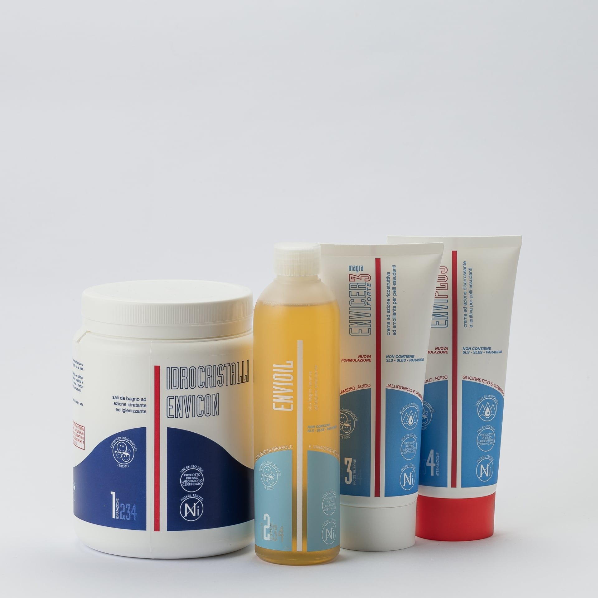 Sali da Bagno, Olio Detergente e Creme Magre per Pelle Atopica – frontale